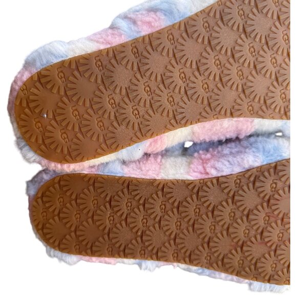 UGG W FLUFF YEAH SLIDE Slippers Cali Collage Women's 6 Pink Blue White Stripe - Picture 11 of 11